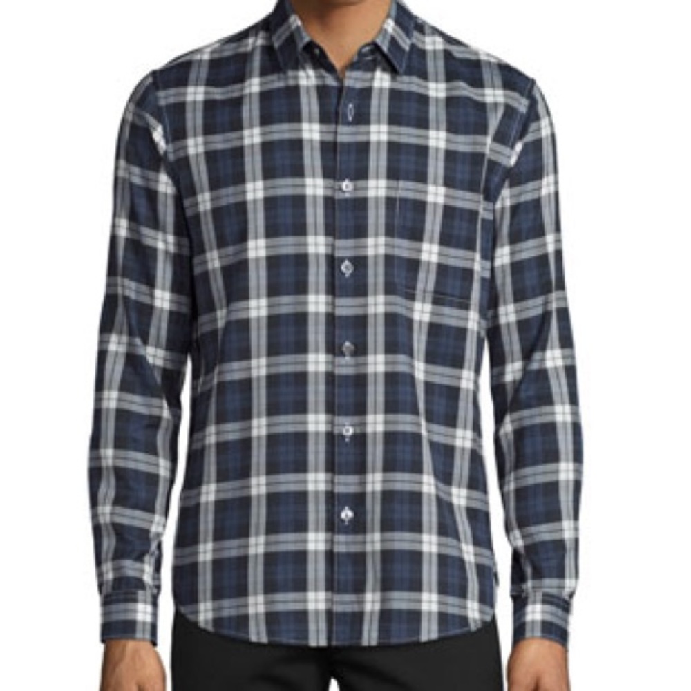 Men’s Theory Rammy Check Oxford Long Sleeve Button Up Shirt